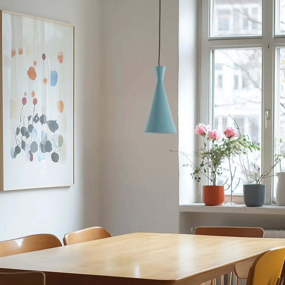 Opviq Hængelampe Tom, turkis, metal, Ø 19 cm, E27