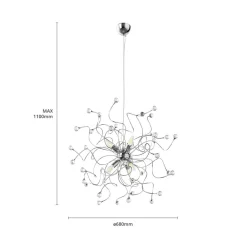 Hængelampe Trilly i krom med krystaller^ONLI Discount