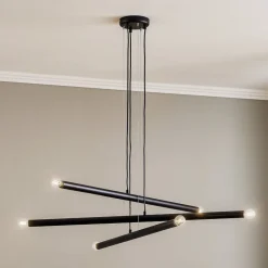 ALDEX Hængelampe Tubo, sort, 6 lyskilder