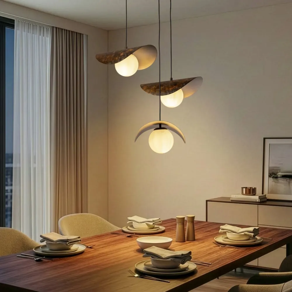 Opviq Hængelampe Vatoz, 3 lyskilder, sort, Ø 50 cm, metal