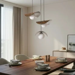 Opviq Hængelampe Vatoz, 3 lyskilder, sort, Ø 50 cm, metal