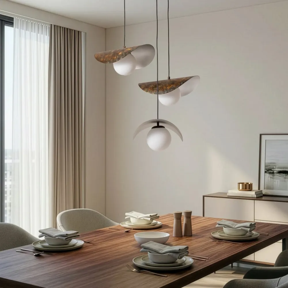 Opviq Hængelampe Vatoz, 3 lyskilder, sort, Ø 50 cm, metal