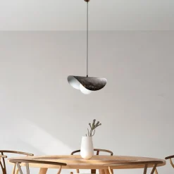 Opviq Hængelampe Vatoz, 1 lyskilde, sort, Ø 40 cm, metal/glas