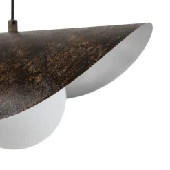 Opviq Hængelampe Vatoz, 1 lyskilde, sort, Ø 40 cm, metal/glas