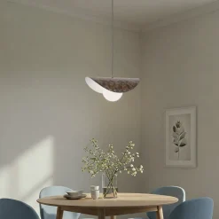 Opviq Hængelampe Vatoz, 1 lyskilde, sort, Ø 40 cm, metal/glas