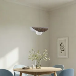 Opviq Hængelampe Vatoz, 1 lyskilde, sort, Ø 40 cm, metal/glas