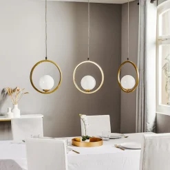 Hængelampe Vienna, opalglas, messing, 3 lyskilder^Eko-Light Clearance