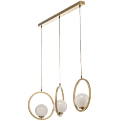 Hængelampe Vienna, opalglas, messing, 3 lyskilder^Eko-Light Clearance