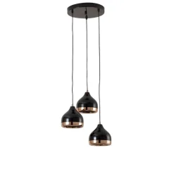 Hængelampe Yildo 6871 3 lyskilder rondel sort/kobber^Opviq Outlet
