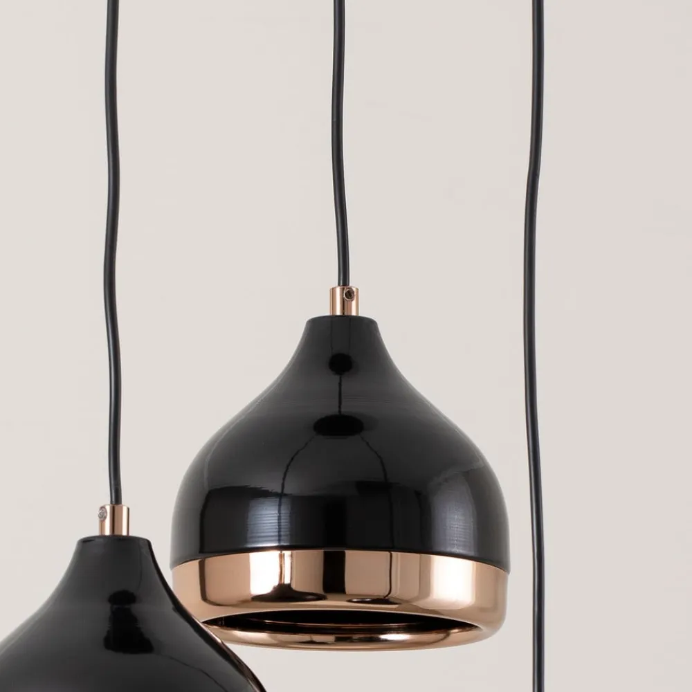 Hængelampe Yildo 6871 3 lyskilder rondel sort/kobber^Opviq Outlet