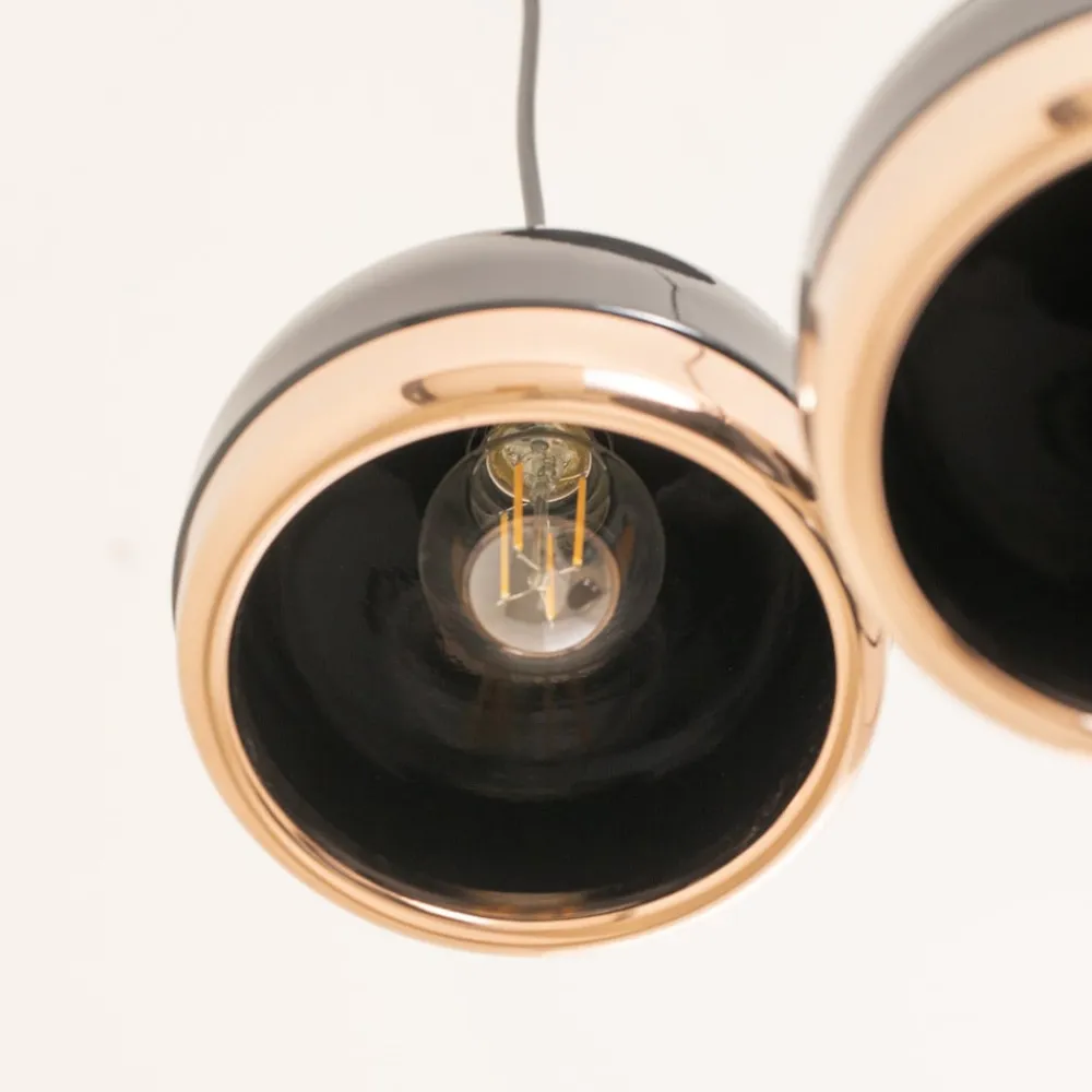 Hængelampe Yildo 6871 3 lyskilder rondel sort/kobber^Opviq Outlet