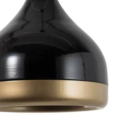 Hængelampe Yildo, 1 lyskilde, sort/guld, metal, Ø 17 cm^Opviq New