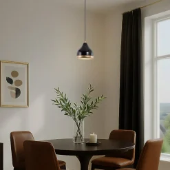 Hængelampe Yildo, 1 lyskilde, sort/guld, metal, Ø 17 cm^Opviq New