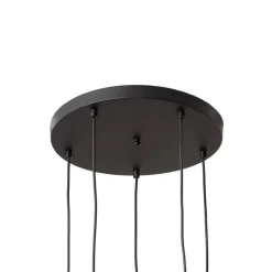 Hængelampe Yildo, 5 lyskilder, rund, sort/guld, Ø43 cm^Opviq Discount