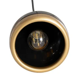 Hængelampe Yildo, 5 lyskilder, rund, sort/guld, Ø43 cm^Opviq Discount