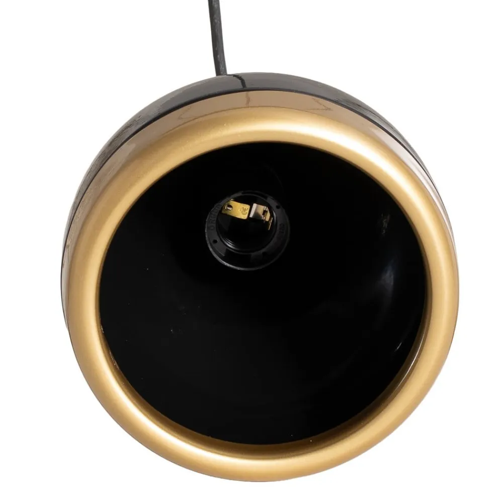 Hængelampe Yildo, 5 lyskilder, rund, sort/guld, Ø43 cm^Opviq Discount