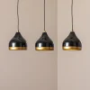 Hængelampe Yildo, lineær, 3 lyskilder, sort/guld, metal^Opviq Sale