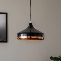 Opviq Pendellamper|Pendellamper>Hængelampe Yildo 253-S 1 lyskilde Ø36cm sort/kobber