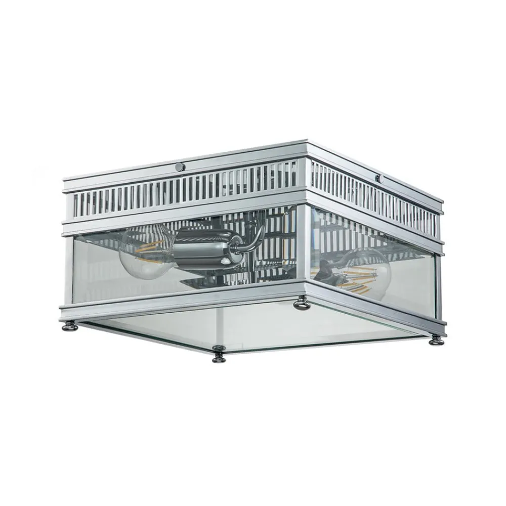 Holborn udendørs loftslampe, kantet, poleret krom^Elstead Best