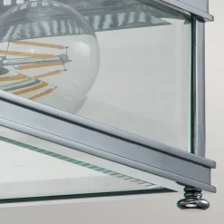 Holborn udendørs loftslampe, kantet, poleret krom^Elstead Best