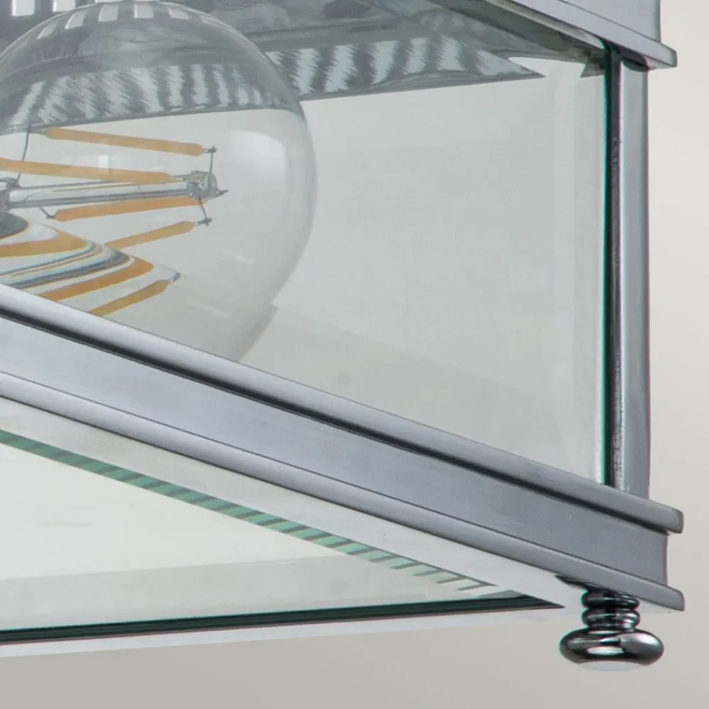 Holborn udendørs loftslampe, kantet, poleret krom^Elstead Best