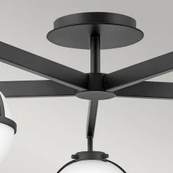 Hollis loftlampe, 5 lyskilder, sort/opal^HINKLEY Hot