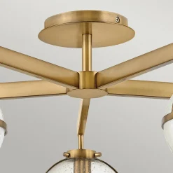 Hollis loftlampe, 5 lyskilder, messing/klar^HINKLEY