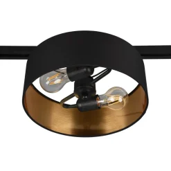 Trio Lighting Hostel skinnelampe til DUOline, sort-guld, E27
