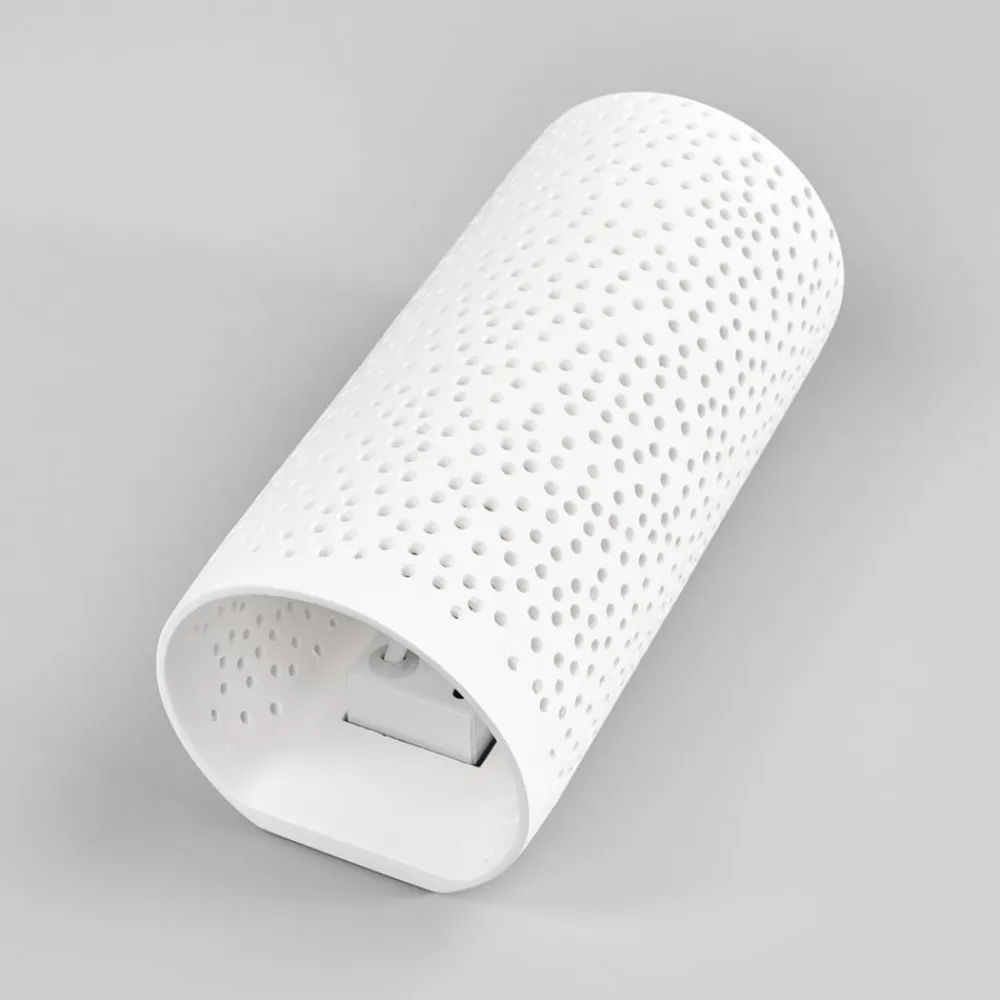 Lindby Væglamper|Væglamper>Hulmønster væglampe Jiru af hvid gips