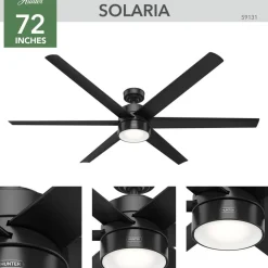 Solaria DC LED-loftventilator IP44 Ø 183^Hunter Sale