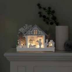 Hus og Bageri LED-adventsstage, batteridrift^Konstsmide Christmas Sale