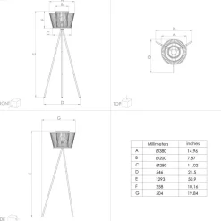 Hykeham gulvlampe, højde 129,5 cm, natur/sort, bambus^EGLO Hot
