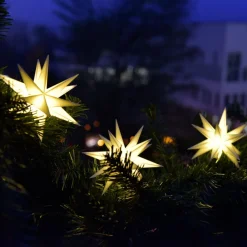 I hvid - udendørs LED-lyskæde med 9 stjerner^STERNTALER New