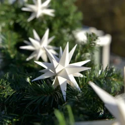 I hvid - udendørs LED-lyskæde med 9 stjerner^STERNTALER New