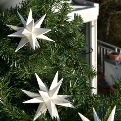 I hvid - udendørs LED-lyskæde med 9 stjerner^STERNTALER New