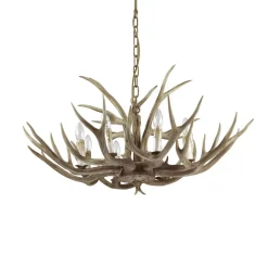Ideal Lux Chalet lysekrone, beige, kunstharpiks, 8 lyskilder^Ideallux Online