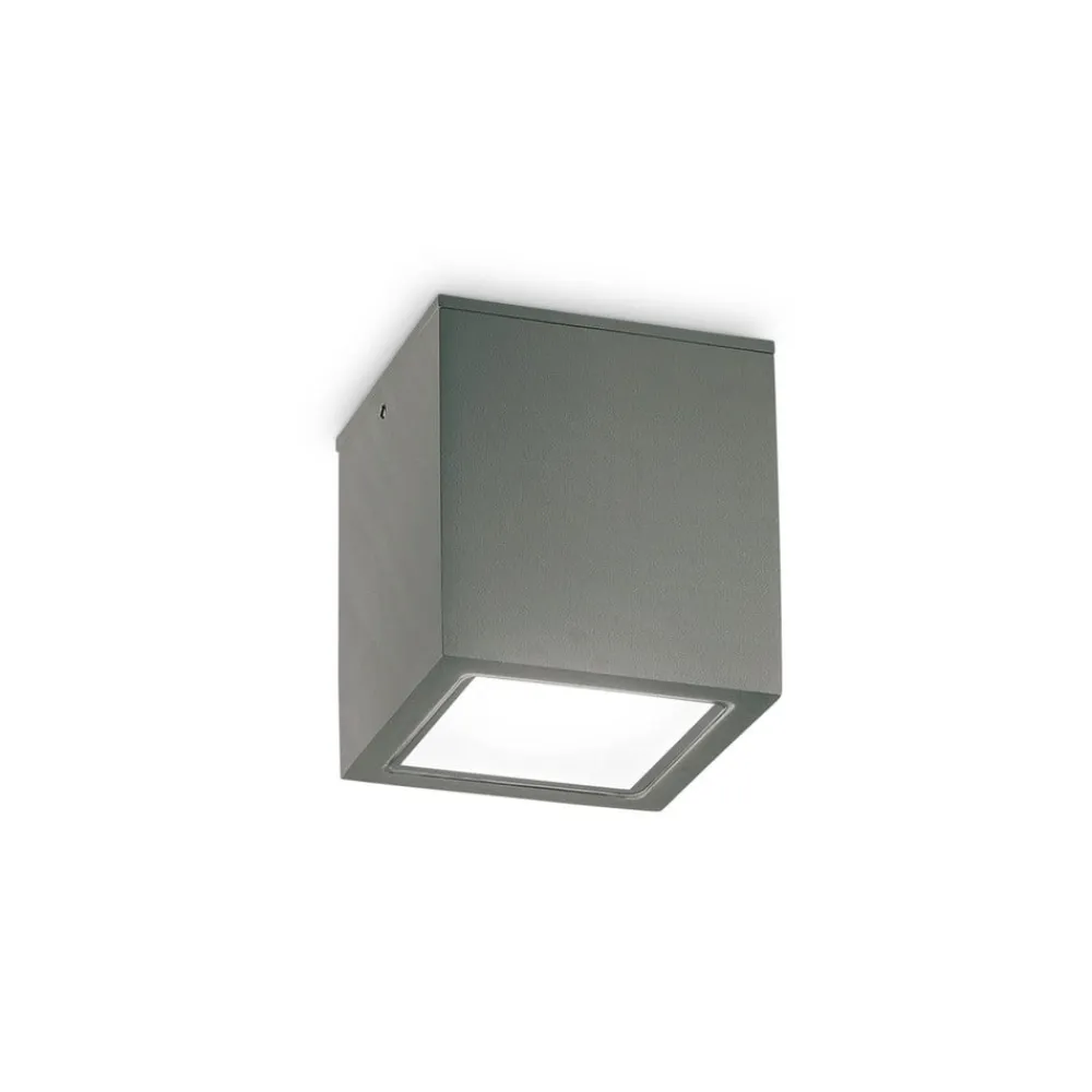 Ideallux Ideal Lux downlight Techo IP54, antracit, metal 15 x 15 cm