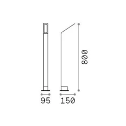 Ideallux Ideal Lux LED-gadelampe Agos brun 3.000 K Højde 80 cm aluminium