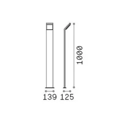 Ideallux Ideal Lux LED-gadelampe Style hvid højde 100 cm aluminium 3.000 K