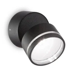 Ideal Lux Omega Round LED-væglampe, 4.000 K, sort^Ideallux Outlet