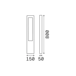 Ideallux Gadebelysning>Ideal Lux Vega vejlampe, brun, aluminium, højde 80 cm