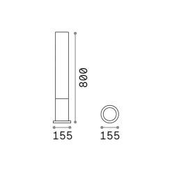 Ideallux Gadebelysning>Ideal Lux vejlampe Edo round, antracit, GX53