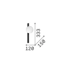 Ideallux Ideal Lux væglampe Binomio messingfarvet 1 lyskilde metalglas