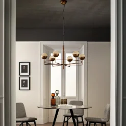 Iglù Rund LED-lysekrone, syv lys^Masiero New