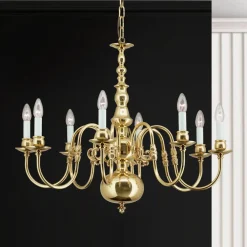 IMKE lysekrone i poleret messing med otte lys^ORION Best