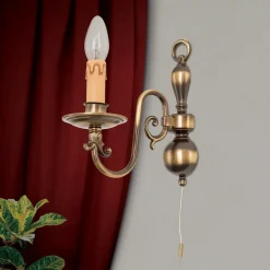 ORION Imke væglampe, 1 lyskilde, mørkpatineret messing