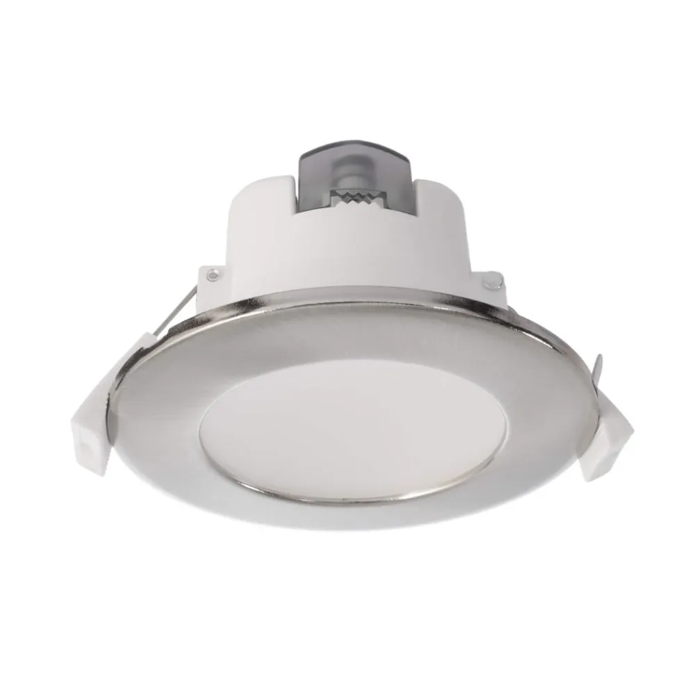 Deko-Light Indbygget loftlampe med LED Acrux, Ø 10 cm, sølvfarvet mat, CCT