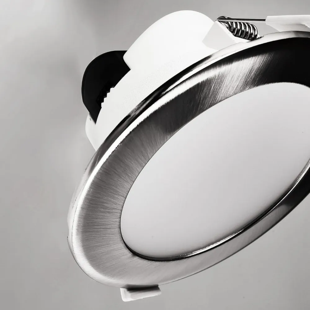 Deko-Light Indbygget loftlampe med LED Acrux, Ø 10 cm, sølvfarvet mat, CCT