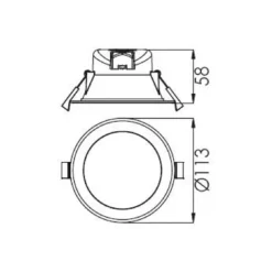 Indbygget loftlampe med LED Acrux, Ø 11 cm, sølvfarvet mat, CCT^Deko-Light Sale
