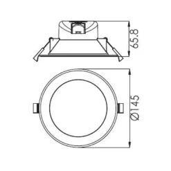 Deko-Light Indbygget loftlampe med LED Acrux, Ø 15 cm, sort, CCT
